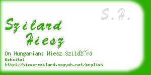 szilard hiesz business card